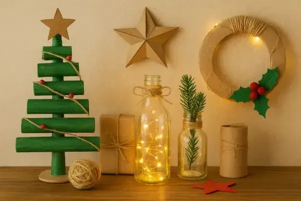 Decoração de natal com recicláveis